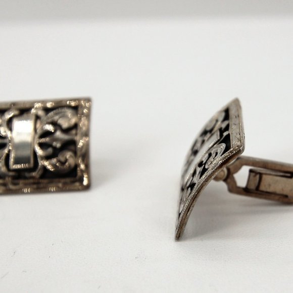 Mexico Plamex STERLING SILVER Ornate Cufflinks